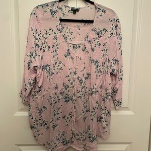 Torrid - Button Up - Pink Floral - Size 3